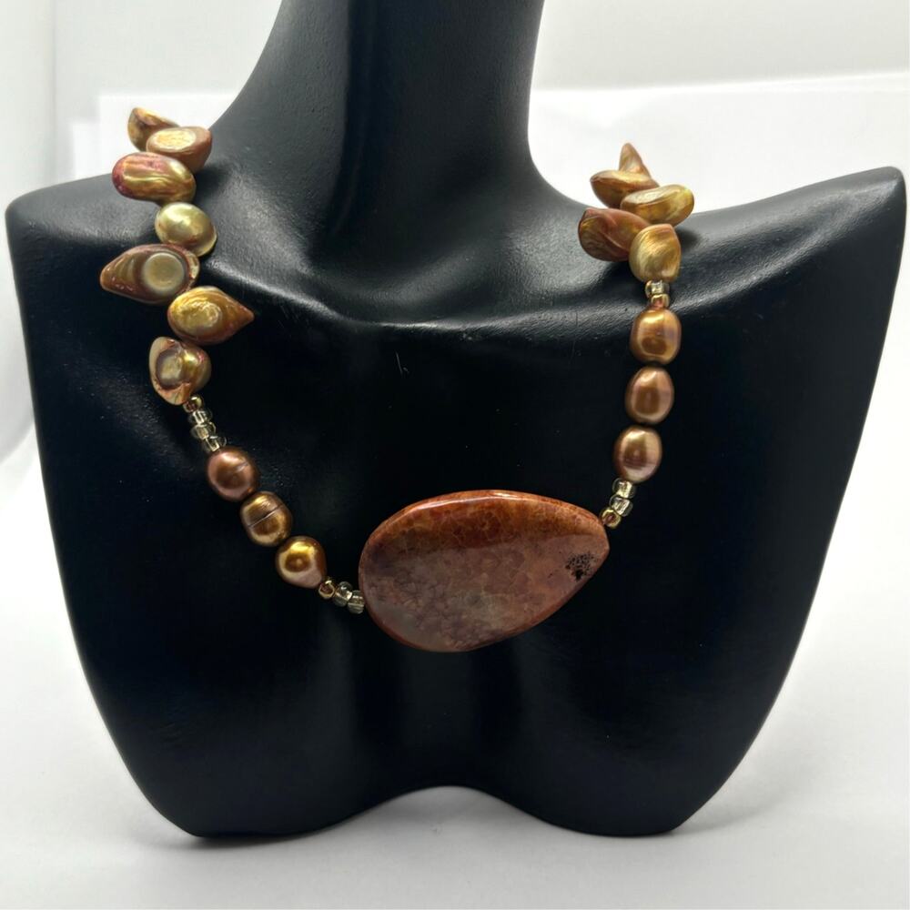 Y2K Brown Stone Necklace